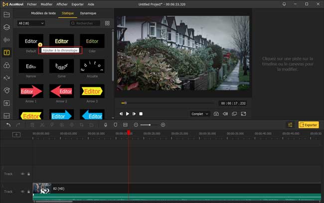 ajouter du texte à la timeline (ligne de temps)