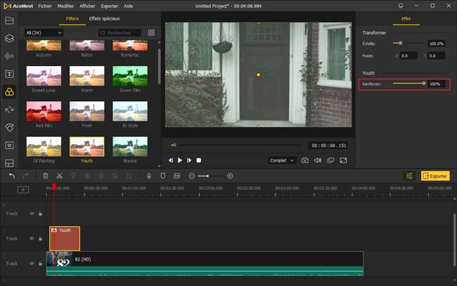 changer l'opacité du filtre ou de la superposition
