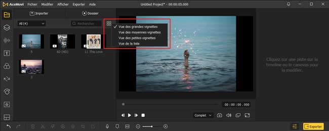 changer la vue des médias
