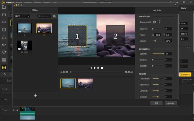 modifier l'écran partagé