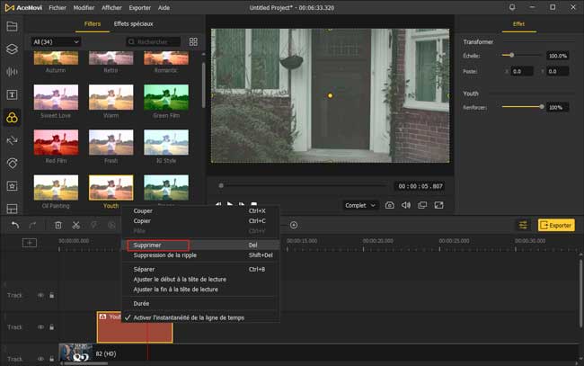 supprimer un filtre ou une superposition