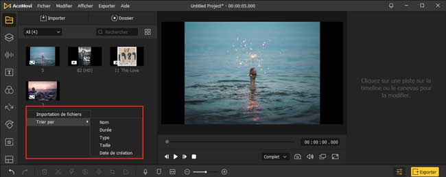 trier les fichiers multimédias