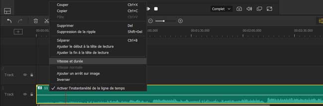 changer la vitesse de l'audio