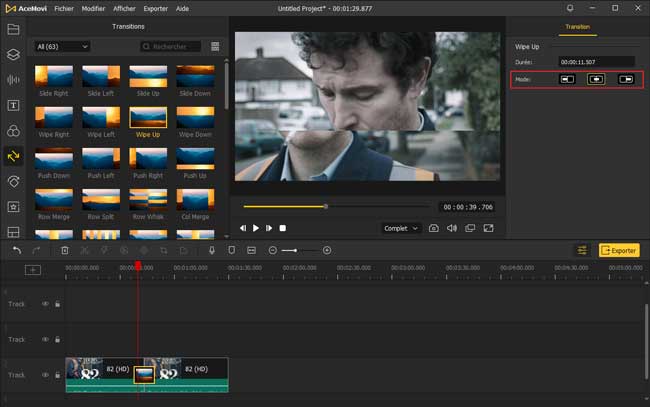 ajouter une transition
