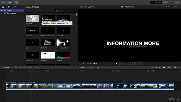 ajouter un texte avec final cut pro