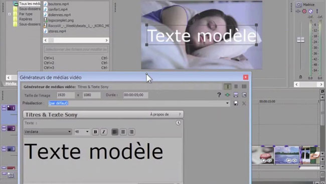 ajouter une texte avec sony vegas