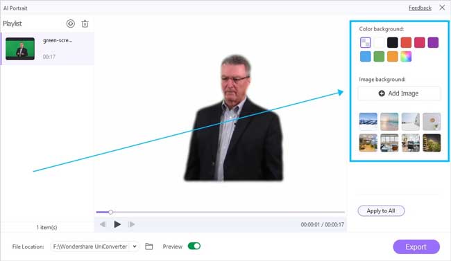 enlever l'arrière-plan avec uniconverter