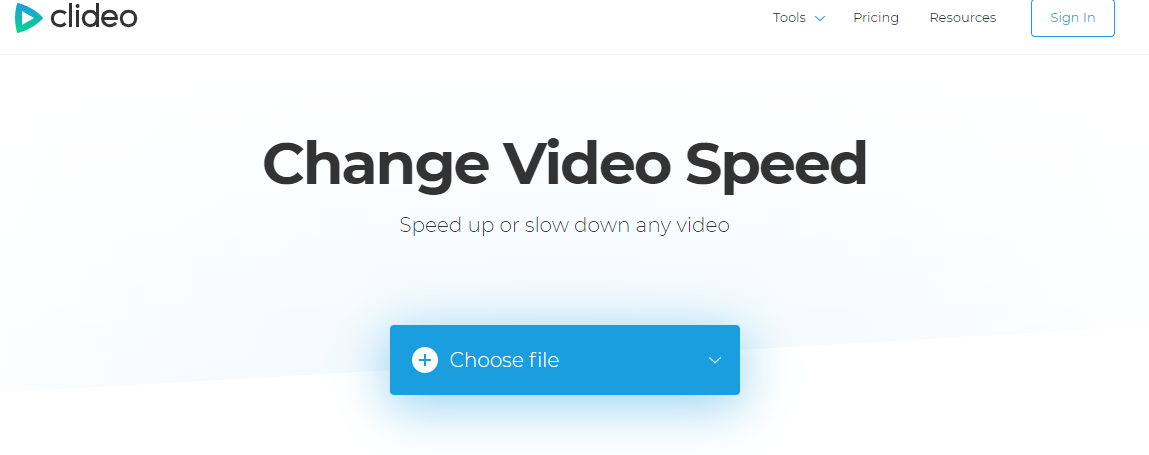 clideo pour changer la vitesse vidéo