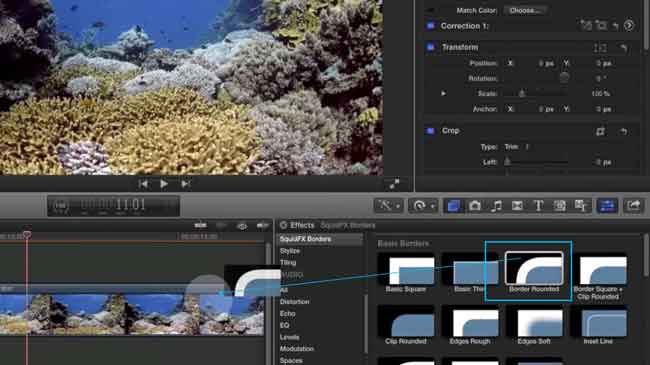 ajouter des barres noires avec final cut pro