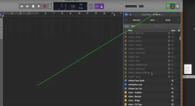 importer la vidéo dans garageband