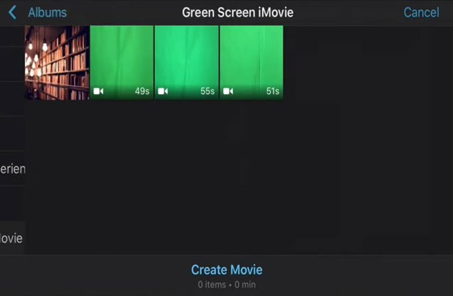 importer les vidéos d'écran vert sur imovie