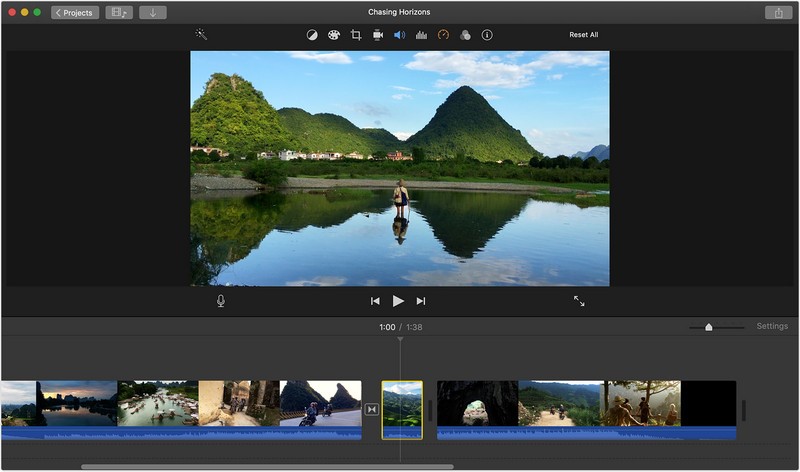 l'interface d'imovie