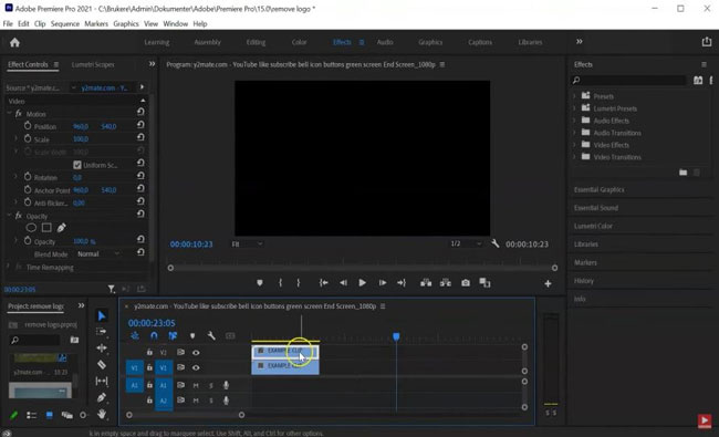 importer les vidéos dans premiere pro