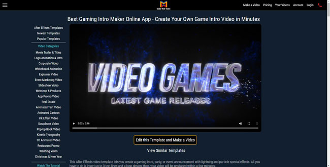 makewebvideo éditeur vidéo en ligne pour les clips de jeu