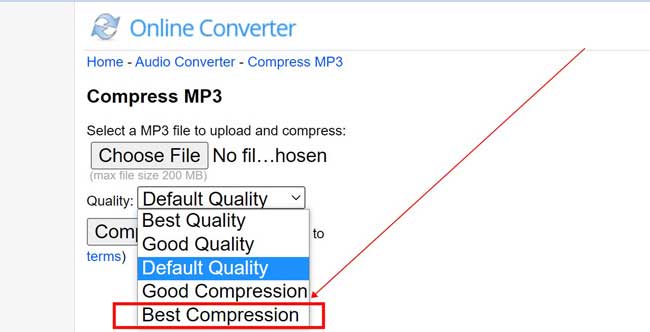 compresser l'audio en ligne