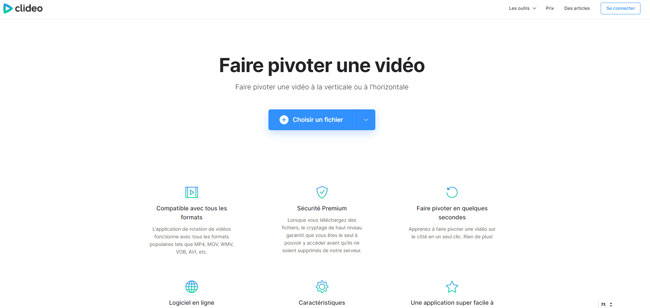 faire pivoter une vidéo avec clideo