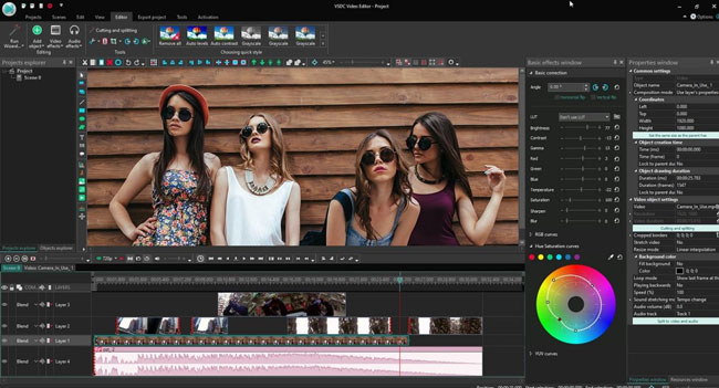 l'interface de vsdc video editor