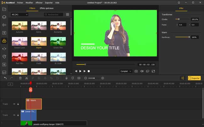 comment éditer une vidéo sur écran vert avec filtre